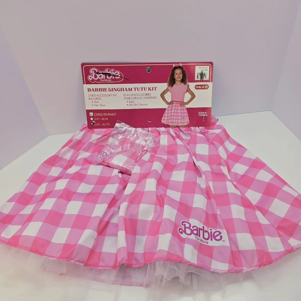 Barbie Pink Gingham Tutu Kit Halloween Costume
